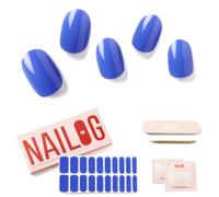 NAILOG Unghie Gel Adesive UV - 20 PCS Blu Smalto Adesivo per Unghie Compatibile con qualsiasi lampada UV/LED, Durata Prolungata e Qualità Salon Professionale, Facile da Applicare e Rimuovere
