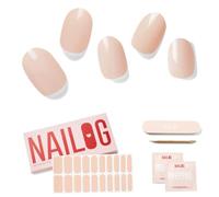 NAILOG Strisce per unghie in gel semi indurite, 20 strisce per smalto di lunga durata, per salone, kit per nail art con finitura in gel lucido│Beige