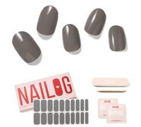 NAILOG Unghie Gel Adesive UV - 20 PCS Grigio Smalto Adesivo per Unghie Compatibile con qualsiasi lampada UV/LED, Durata Prolungata e Qualità Salon Professionale, Facile da Applicare e Rimuovere