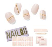 Nailog Unghie Gel Adesive UV - 20pcs Smalto Adesivo Per Unghie,Full Wraps Lampada UV/LED Adesivi per unghie,Stickers Unghie Nail Art,lunga durata Unghie Gel Nails Starter Kit,