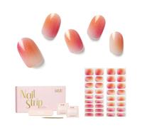 Nailog Unghie Gel Adesive UV - 34 pcs Sfumatura giallo rosa Smalto Adesivo Per Unghie UV - Pellicola per Unghie Autoadesiva - Adesivi per unghie in gel Qualità da Salone,Regalo Donna