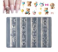Nails Craft Casting Mold | Fingernails Decoration Maker Mold | Bear Charm Making Accessories, Manicure Carving Template for Studio, Traveling, Dating, Wedding