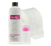 NAILS FACTORY | N&BF, set formato da detergente per unghie da 1.000 ml, flacone con erogatore a pompa| 1.000 tamponi in cellulosa | a base di alcool isopropilico al 70%