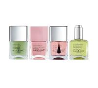 Nails Inc - Set di 4 pezzi per manicure e pedicure, base coat, smalto rosa a lunga durata, asciugatura rapida, olio di riparazione per unghie, qualità da salone di bellezza