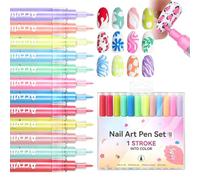 Nails Polish Pens, Quick Dry Smudge-Proof Vibrant Colors, 0.03 inches Adorable Graffiti Arts Fine Tip Polish Sticks, Waterproof Liquid Pens for Women Manicure