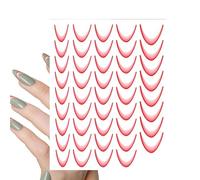 Nails Tip Stickers - Moon Shaped Nail Decals Decorations | 3d Manicure Decals Decorations | Self-Adhesive Fingertip Stickers for Women Accessories, Gradient Nail Sticker, Smile Line Sticker