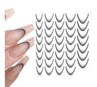 Nails Tip Stickers - Moon Shaped Nail Decals Decorations | 3d Manicure Decals Decorations | Self-Adhesive Fingertip Stickers for Women Accessories, Gradient Nail Sticker, Smile Line Sticker