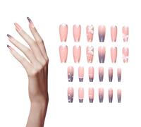 Nails With Bows, 24-piece 3d Artificial Press-on Nails, 30g French Style Glue-on False Accessories Fingertips, Manicure Stickers Ideal for Kids &