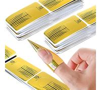 Nailskey Cartine per Ricostruzione Unghie Gel - 100 Pezzi Cartine Lunghe Autoadesivi per Estendere le Unghie in Acrilico, Gel UV e Poli con Guida per Scolpire le Punte - Nail Art per Casa e Salone