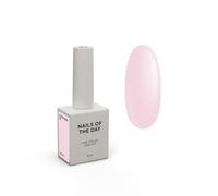 Nailsoftheday Cover Base Formula 28 - Base mimetica semi-trasparente, tonalità rosa cipria con glitter argentati, 10 ml