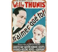 N'aimer que toi Poster del film retrò metallo latta segno da parete casa parete metallo metallo insegna, grotta, bar, club, metallo latta segno 20,3 x 30,5 cm