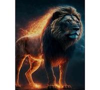 NAIMOER Leone Diamond Painting Kit per Adulti Completo, 5D Diamantini Crystal Art Bambini, Pittura Diamante Animale Volante Fai da Te, Strass Ricamo a Punto Croce, 30x40cm