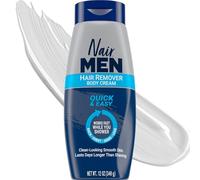 Nair Crema per il corpo per la rimozione dei peli del corpo, rapida e facile, per uomini, aloe e lanolina, testata dermatologicamente, 340 g