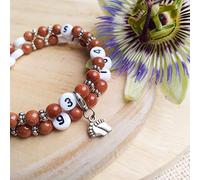 Naïris bijoux Bracciale per allattamento con pietra del sole, per annotare l'ora dell'ultima poppata o dell'ultima bottiglia, modello Thom