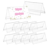 Naisfei 10 Pezzi Espositore da Tavolo,20x8cm Porta Etichette in Acrilico Trasparente, Porta Menu da Tavolo, Portabigliettini da Visita da Scrivania,Espositore da Tavolo per Bancone Negozio, Ufficio