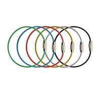 Naisfei 30 portachiavi in acciaio inossidabile rivestito in nylon, 2 portachiavi da 100 mm, anelli portachiavi con connettore in acciaio inox, per etichette identificative bagagli da escursionismo, 6