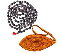 Naisha Gaumukhi Japa Mala Bag & Originale Kamal Gatta Mala (Lotus Seeds) Rosario Preghiera Japamala Lakshmi Puja Mala Meditazione indù, (semi di loto)