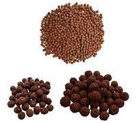 Naisha Rudraksh - 121 perline di rudraksha mala, autentiche perline per meditazione himalayana, perline Bodhi da 8-14 mm, per la creazione di gioielli, fai da te, 3 diverse dimensioni