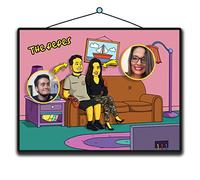 Naisian Ritratto Personalizzato Stile Simpsons. Disegno Corpo Intero. Carta o Digitale. Decorazione per Soggiorno, Camera da Letto o Ufficio