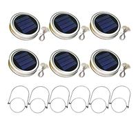 Naisicatar 6 Pezzi Solare Mason Jar Lid Lid 20 LED LAMPAGGIO Lanterna Incontro LAGUE STRUE GUARNE MIDURA LUCI Firefly LIDI per LIDE per L'ACCETTO del Garden
