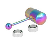 Naisicatar Anello della Lingua, Barra per traversa Che Vibrante Vibrazione in Acciaio Inossidabile svalchi per linguaggio per Piercing per Piercing Gioielli Colorati