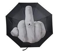 Naisicatar Ombrello con dito medio, 96 x 55 cm, ombrello creativo con dito medio, ombrello divertente pieghevole con dito medio, antivento UPF40+, ombrello parasole per uomini e donne, regalo