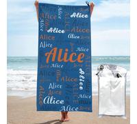 Naispanda Asciugamano da bagno con nome personalizzato, teli mare in microfibra personalizzati, telo mare da bagno personalizzato, Personalizza Estate Bagno Asciugamani Teli mare