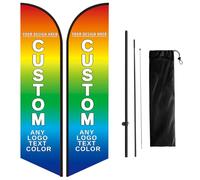 Naispanda Bandiera con Piume Personalizzata con Kit Asta Bandiera con Piume Personalizzata per Insegna del Negozio per Banner Promozionale Pubblicitario Aziendale - 5,5 m