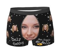 Naispanda Boxer da Uomo Personalizzati Boxer Personalizzato con Faccia di Moglie Fidanzata, Slip Boxer Viso Personalizzato, Regalo di Natale Personalizzato per l'amico del Marito del Padre, M
