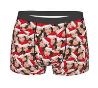 Naispanda Boxer da Uomo Personalizzati con Foto Faccia Buffa, Slip Boxer Viso Personalizzato con Foto e Testo sul Viso, Personalizzato da Uomo novità Intimo Natalizio Pantaloni Piatti, L