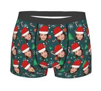 Naispanda Boxer da Uomo Personalizzati con Foto Stampato Il Volto della Moglie della Fidanzata, Slip Boxer Viso Personalizzato, Regalo di Natale Personalizzato per l'amico del Marito del Padre, L