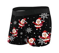 Naispanda Boxer da Uomo Personalizzato Stampa Mutande Shorts, Personalizzata Viso Cappello Natalizio novità Slip Moglie Faccia Pantaloni Piatti Regalo per Uomo Divertente Regalo di San Valentino
