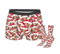 Naispanda Boxer Divertenti Personalizzati con Il Volto della Moglie, Biancheria Intima con Stampa Personalizzata con Calzini da 16 Pollici, Boxer con Volto Personalizzato, Foto sulle Mutande