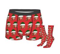 Naispanda Boxer Divertenti Personalizzati con Il Volto della Moglie, Biancheria Intima con Stampa Personalizzata con Calzini da 16 Pollici, Boxer con Volto Personalizzato, Foto sulle Mutande