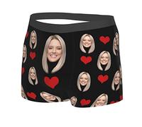 Naispanda Boxer Uomo Personalizzate con Foto,Slip Boxer Shorts con Faccia Fidanzata Buffa, Mutande Shorts Intimo novità Regalo per Marito Fidanzato Usato per San Valentino Compleanno Anniversario