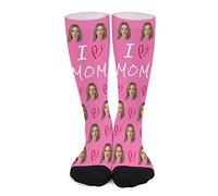 Naispanda Calze da Donna Personalizzati con Foto Faccia, personalizzati per il viso della mamma, Divertente Disegni Idea Regalo per Festa della mamma Compleanno