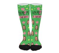 Naispanda Calze da Donna Personalizzati con Foto Faccia, personalizzati per il viso della mamma, Divertente Disegni Idea Regalo per Festa della mamma Compleanno