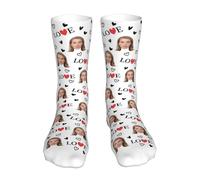 Naispanda Calzini Personalizzate Con Foto,Calze per il viso Personalizzati di Natale con Foto e Testo Calzini Morbidi e Confortevoli a Facce Regalo di San Valentino per Donna Uomo