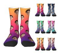 Naispanda Calzini Personalizzati con Foto e Testo, Calzini Divertenti con Volto e Foto per Uomo e Donna, Idee Regalo per Natale, San Valentino, Compleanni, Matrimoni e Festà della Mamma e del Papà