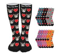 Naispanda Calzini Personalizzati con Foto e Testo, Calzini Divertenti per Uomo e Donna, Regalo Personalizzato per Compleanno, Natale, Matrimonio, San Valentino, Festa del Papà e della Mamma