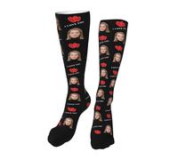 Naispanda Calzini personalizzati con foto e testo, Calzini personalizzabili per il viso, Calze Personalizzate per uomo donna, regali personalizzati per il compleanno di San Valentino, 50cm