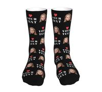 Naispanda Calzini personalizzati per uomini e donne, calzini personalizzati con foto del viso, regali calzini divertenti personalizzati per il compleanno di San Valentino, 40cm
