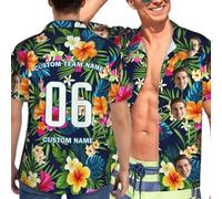 Naispanda Camicie Hawaiane da Uomo Personalizzate, Camicie Personalizzate con Faccia Fotografica per Uomo, Camicie con Foto Personalizzate Camicie