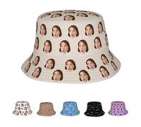 Naispanda Cappello a Secchiello Personalizzato con Foto Pieghevole Uomo Donna Unisex Estivo UV Protezione Bucket Hat Cappello da Spiaggia per All'aperto Escursioni in Campeggio