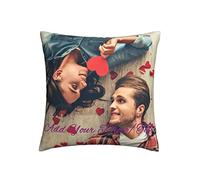 Naispanda Cuscino Personalizzato con Foto e Scritte 45x45 cm Personalizzabile Idea Regalo Simpatica ed Originale per Festa del papà, della Mamma, Compleanno, per Lui e lei
