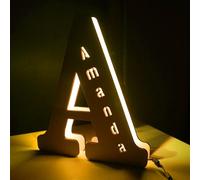 Naispanda Luce Notturna Personalizzata con lettera in legno Luce notturna a LED con Decorazione Personalizzata con Nome Lampada Notturna Personalizzata Regali d'amore