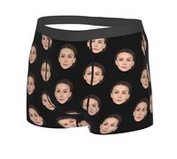 Naispanda Mutande Personalizzate Uomo Boxer Slip,Viso Personalizzato da Fidanzata con Foto Stampate Pantaloncini Divertenti da Uomo,novità Regali San Valentino per Fidanzato S - XXL