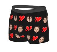 Naispanda Mutande Personalizzate Uomo Boxer Slip,Viso Personalizzato da Fidanzata con Foto Stampate Pantaloncini Divertenti da Uomo,novità Regali San Valentino per Fidanzato S - XXL