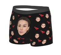 Naispanda Mutande Personalizzate Uomo Boxer Slip,Viso Personalizzato da Fidanzata con Foto Stampate Pantaloncini Divertenti da Uomo,novità Regali San Valentino per Fidanzato S - XXL