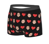 Naispanda Mutande Personalizzate Uomo Boxer Slip,Viso Personalizzato da Fidanzata con Foto Stampate Pantaloncini Divertenti da Uomo,novità Regali San Valentino per Fidanzato S - XXL